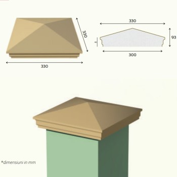 Capac stalp gard ADRO-DECOR ST103 330X330X93