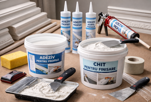 Adezivi și finisaje: ce folosești la profile decorative de exterior ca să reziste