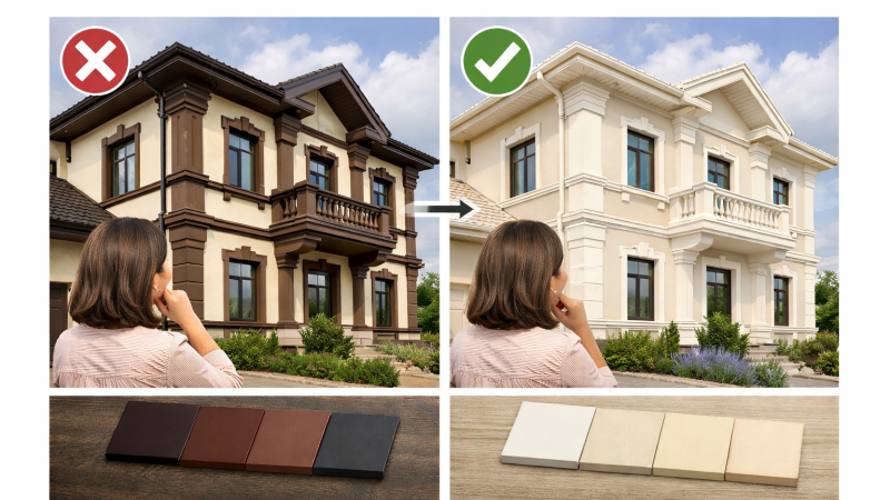 Cum alegi culoarea pentru profilele de fațadă ca să nu „încarce” casa