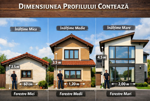 Dimensiunea profilului contează: ghid rapid după înălțimea fațadei și mărimea ferestrelor