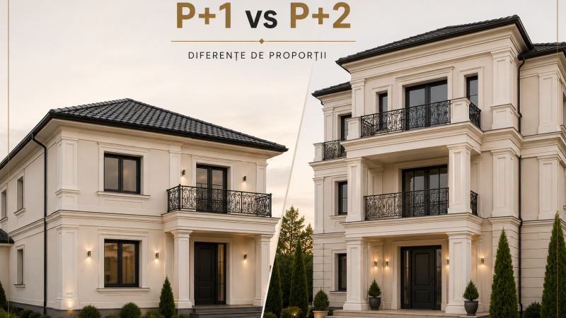 Profile decorative pentru case P+1 vs P+2 - diferențe de proporții