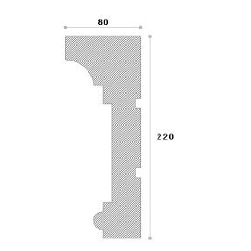 Cornisa decorativa exterior ADC104 220X80X1250 Cornisa decorativa exterior ADC104 220X80X1250