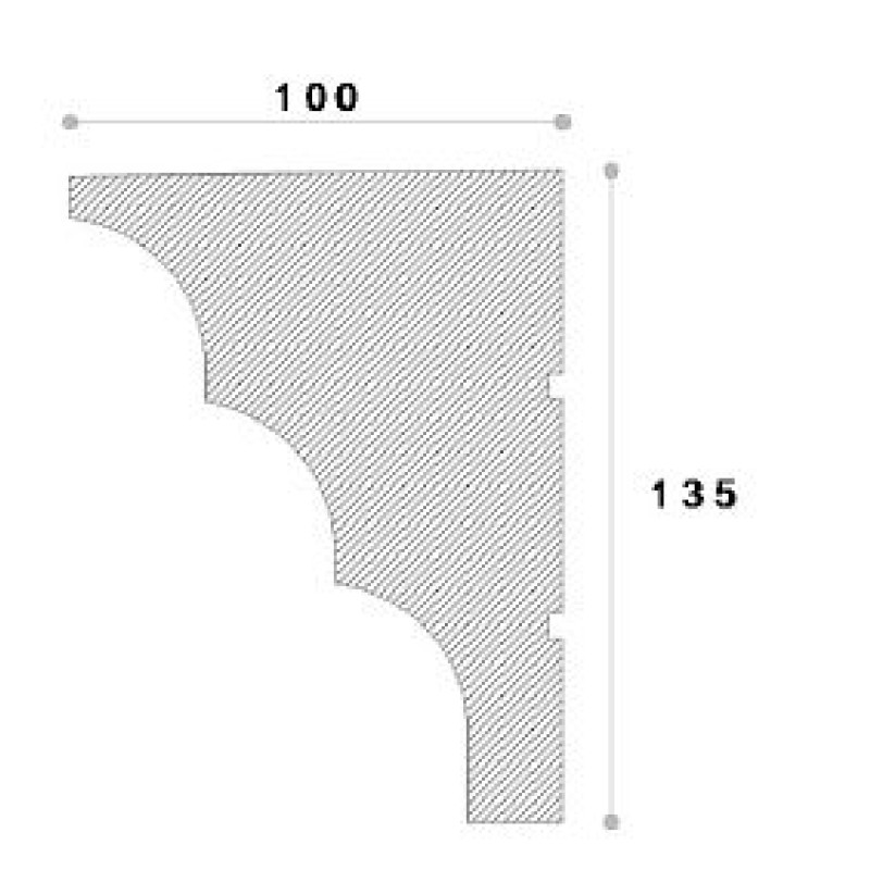 Cornisa decorativa exterior ADC109 135X100X2000 Cornisa decorativa exterior ADC109 135X100X2000