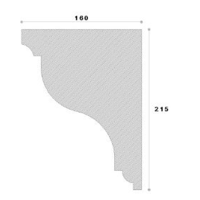 Cornisa decorativa exterior ADC111 215X160X2000 Cornisa decorativa exterior ADC111 215X160X2000