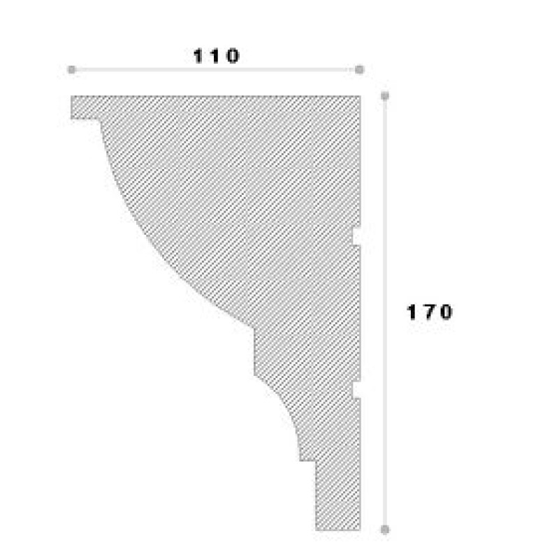 Cornisa decorativa exterior ADC113 170X110X2000 Cornisa decorativa exterior ADC113 170X110X2000