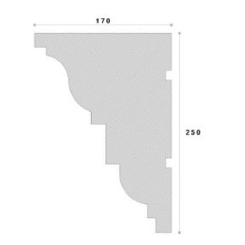 Cornisa decorativa exterior ADC114 250X170X2000