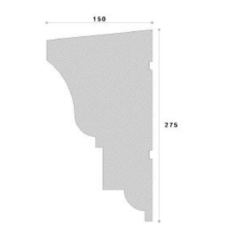 Cornisa decorativa exterior ADC118 275X150X2000 Cornisa decorativa exterior ADC118 275X150X2000