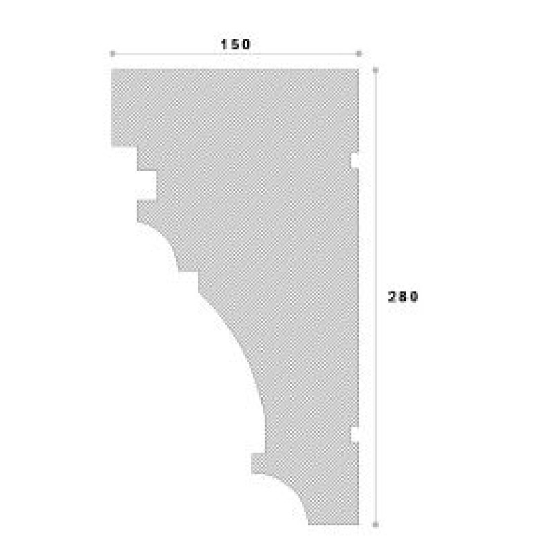Cornisa decorativa exterior ADC137 280X150X2000 Cornisa decorativa exterior ADC137 280X150X2000