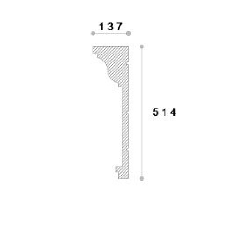 Cornisa decorativa exterior ADC142 515X140X2000 Cornisa decorativa exterior ADC142 515X140X2000